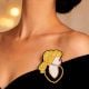 Handmade Jewelry Lady Portrait Beaded Brooch